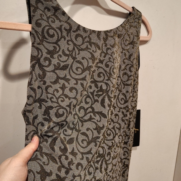 JS Collections Gold Sparkle Formal Column Maxi Dress 14- Low Back Y2K Fairy Prom - Picture 2 of 8